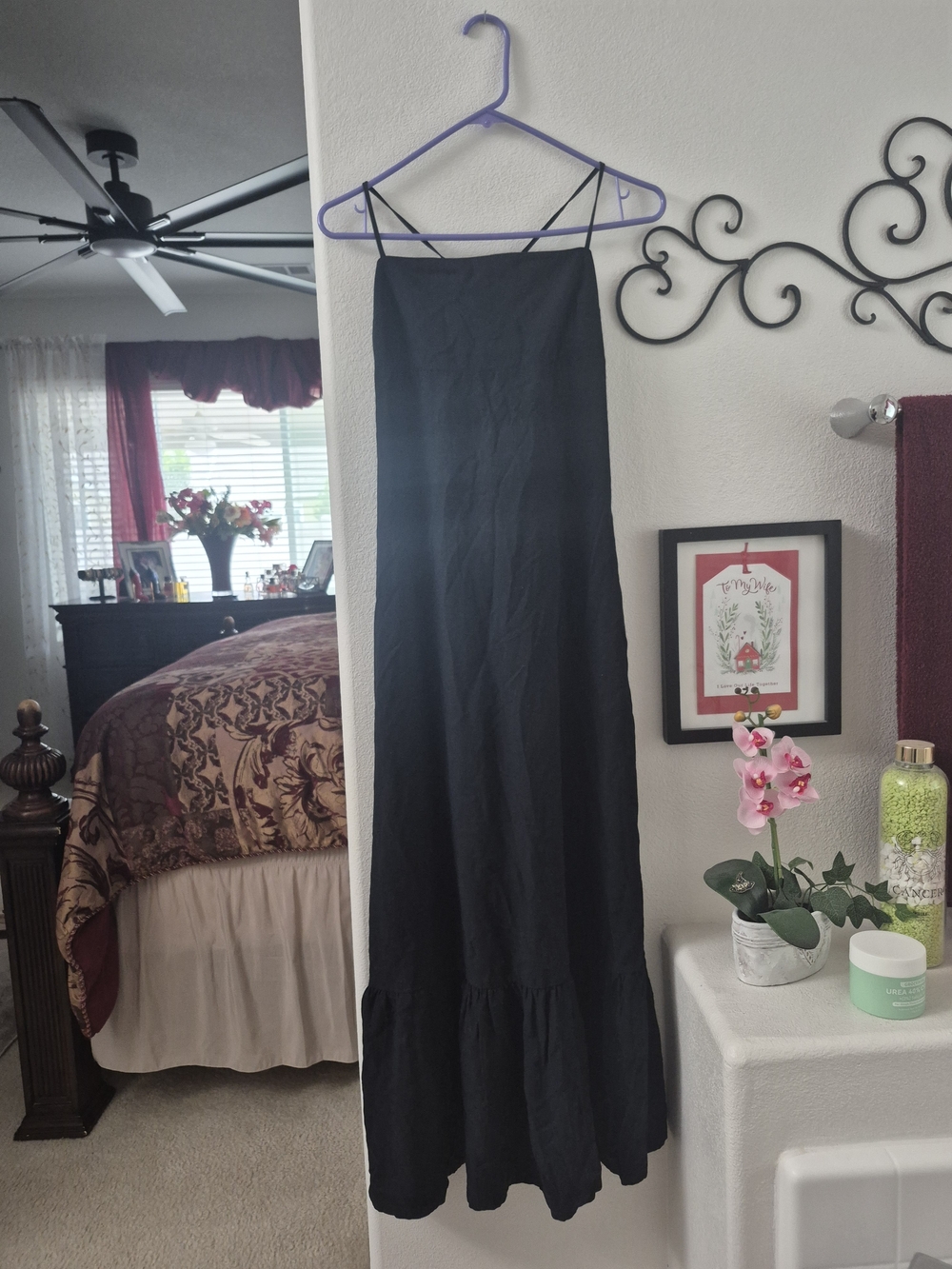 Black Maxi Dress with Ruffle Hem